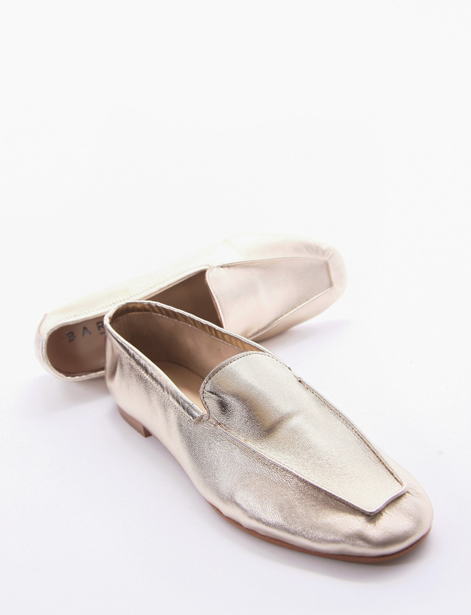 Loafers heel 1 cm gold laminated