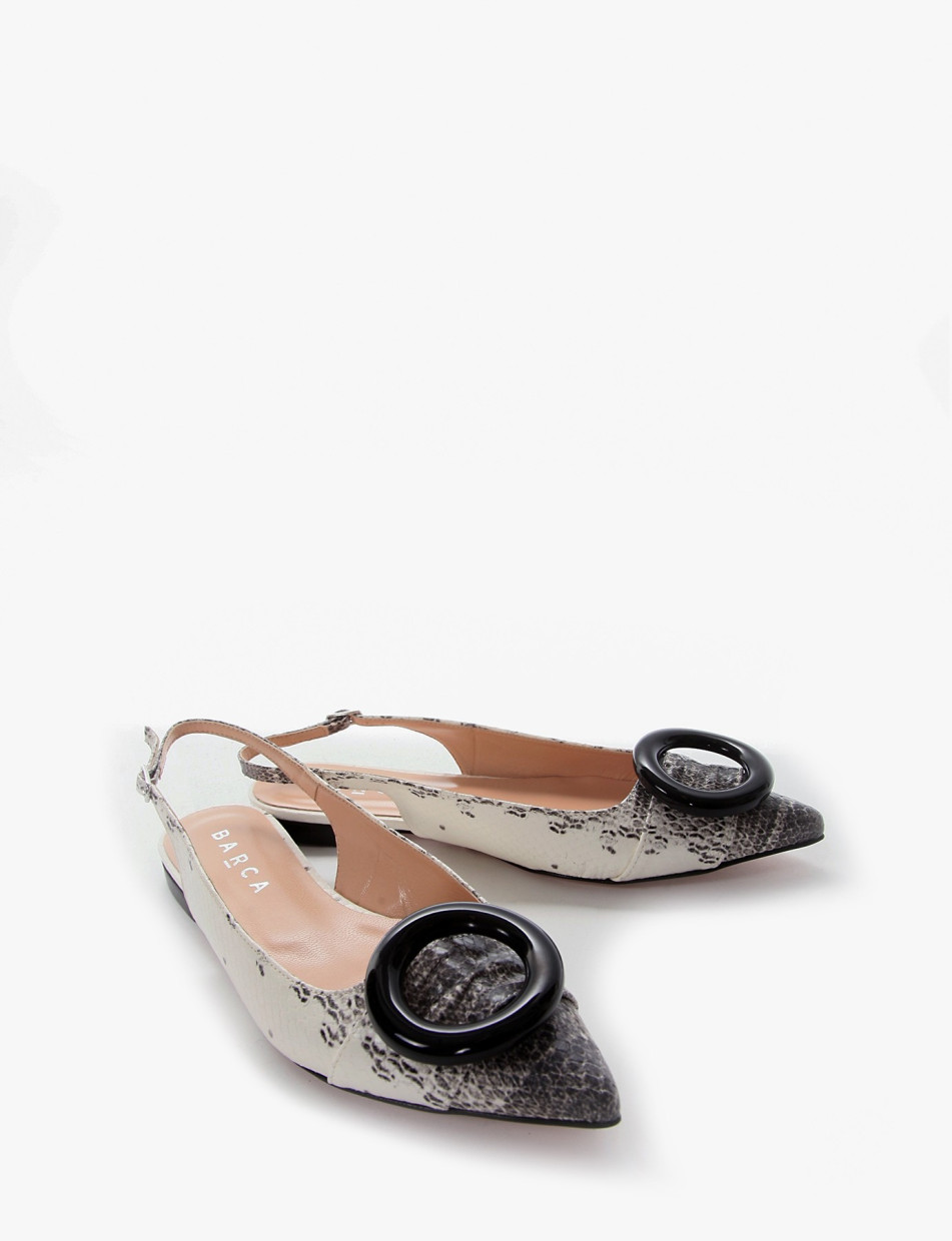 Flat shoes heel 1 cm multicolor leather