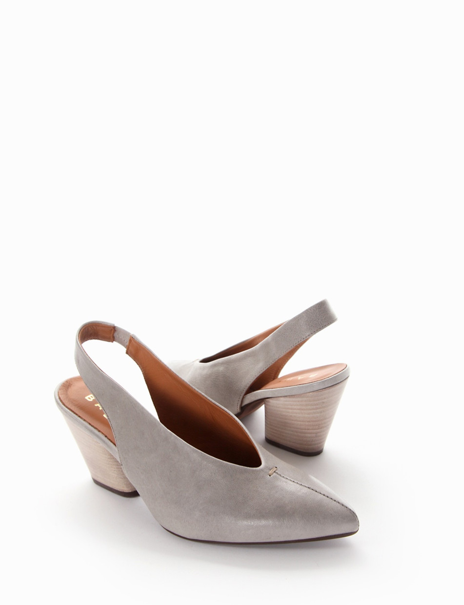 Pumps heel 6 cm grey leather