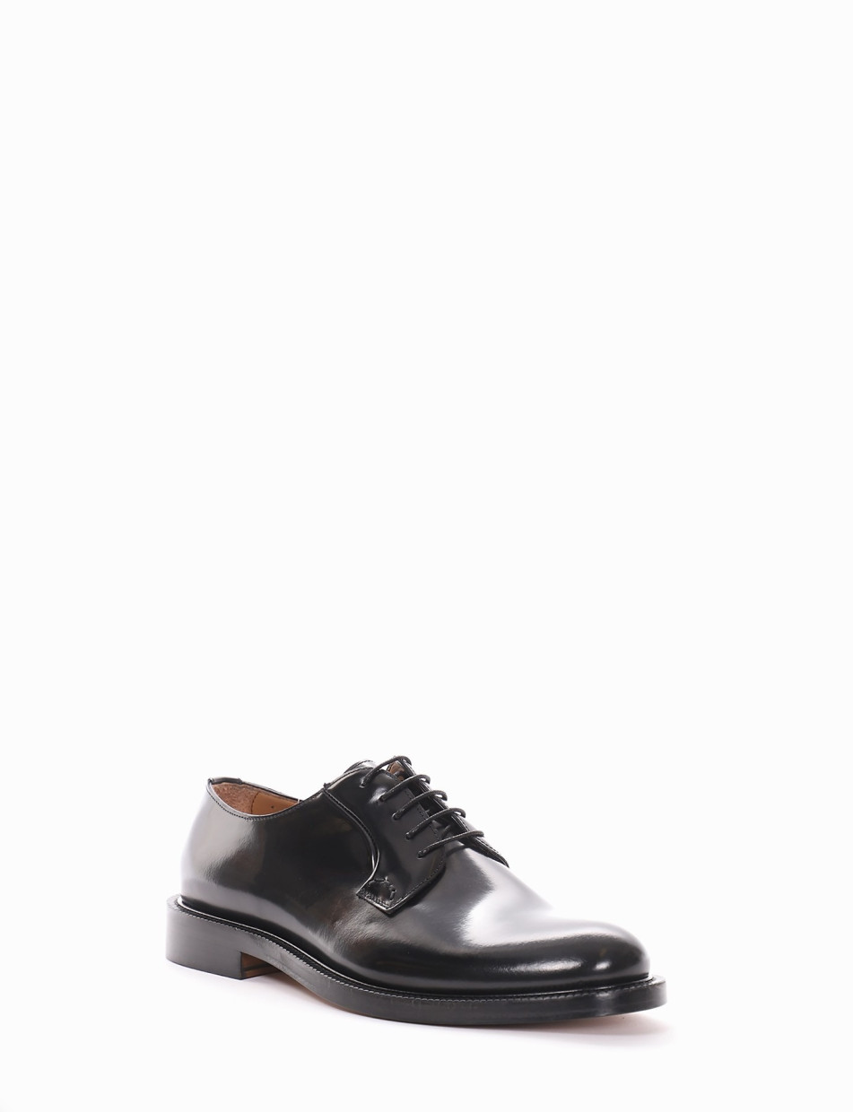 Lace-up shoes heel 2 cm black brushed