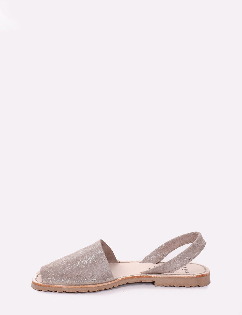 Espadrillas heel 1 cm silver leather