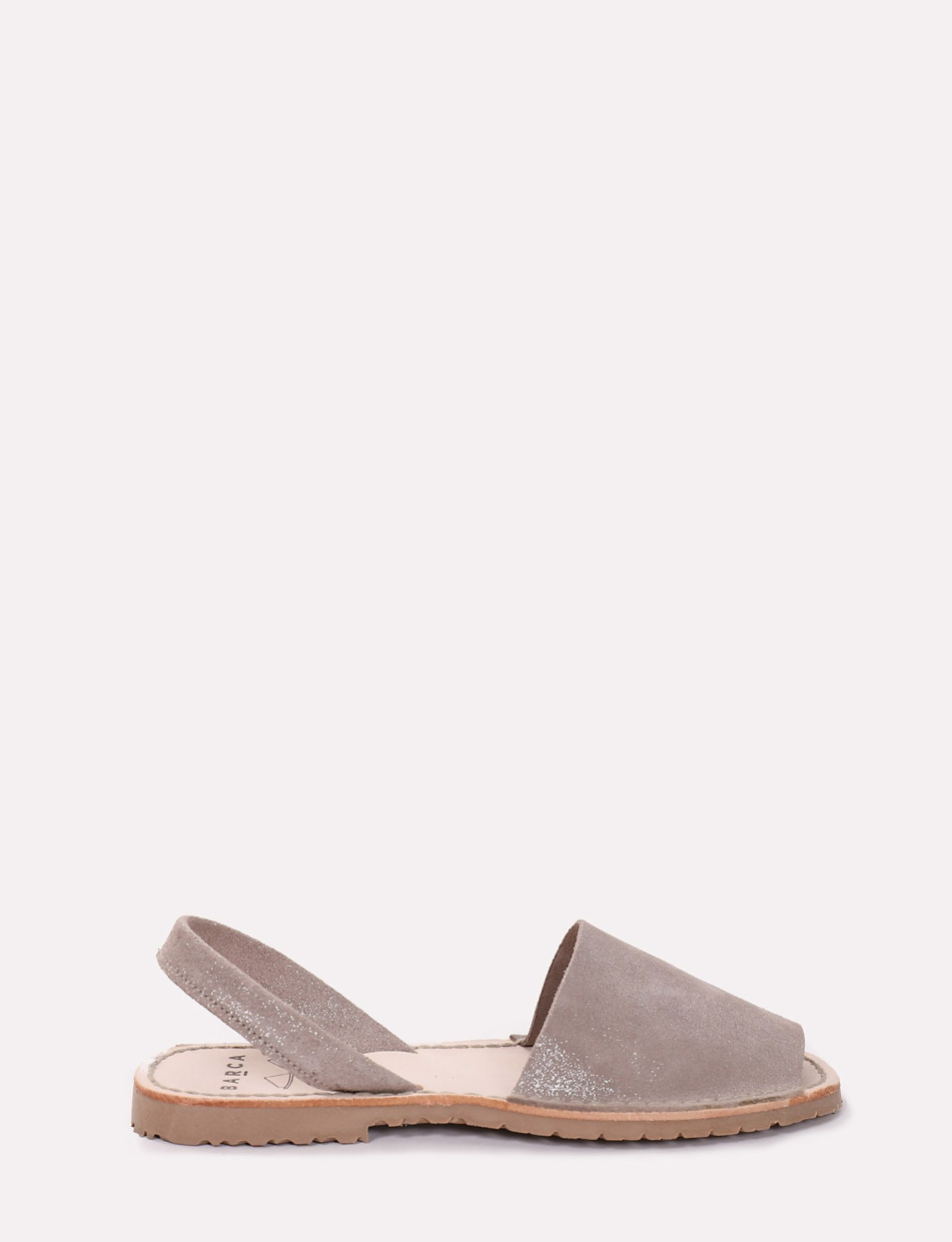 Espadrillas heel 1 cm silver leather