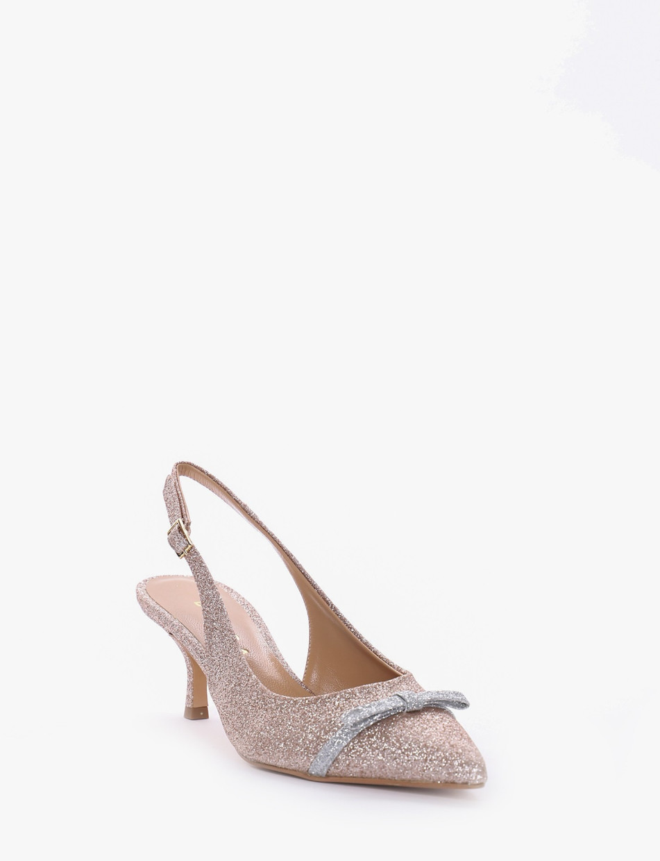 Pumps heel 4 cm copper glitter