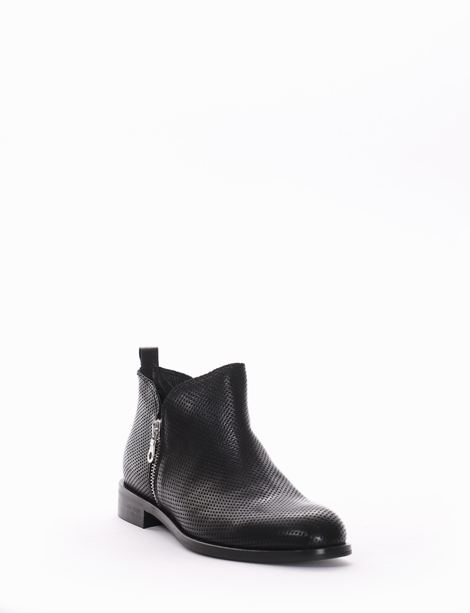 Low heel ankle boots heel 2 cm black leather