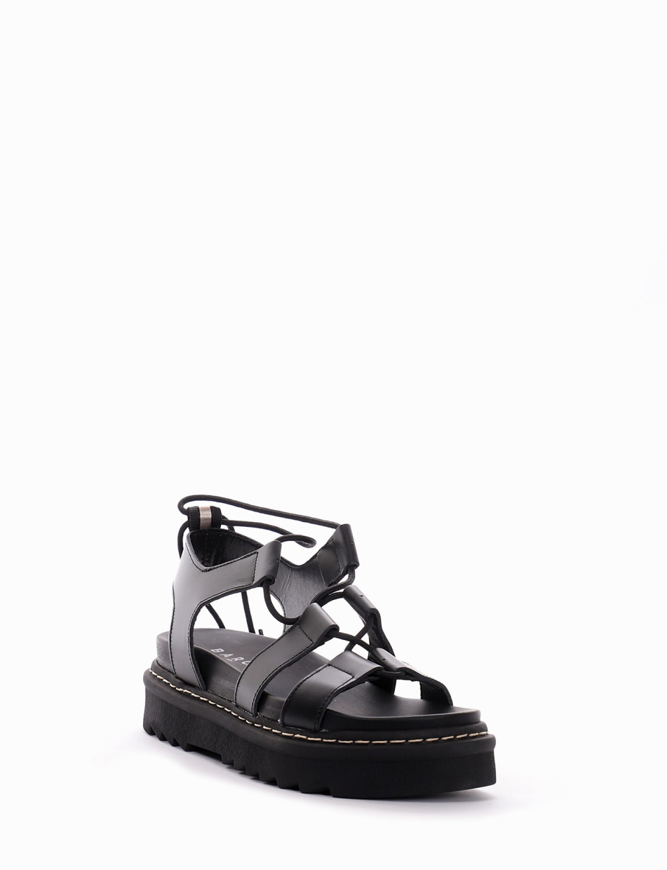 Sandalo tacco 1 cm nero