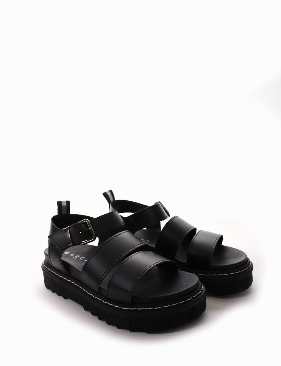 Sandalo tacco 1 cm nero