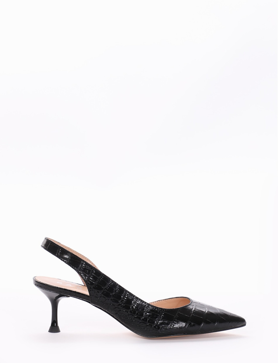 Slingback decoltè tacco 5cm nero cocco