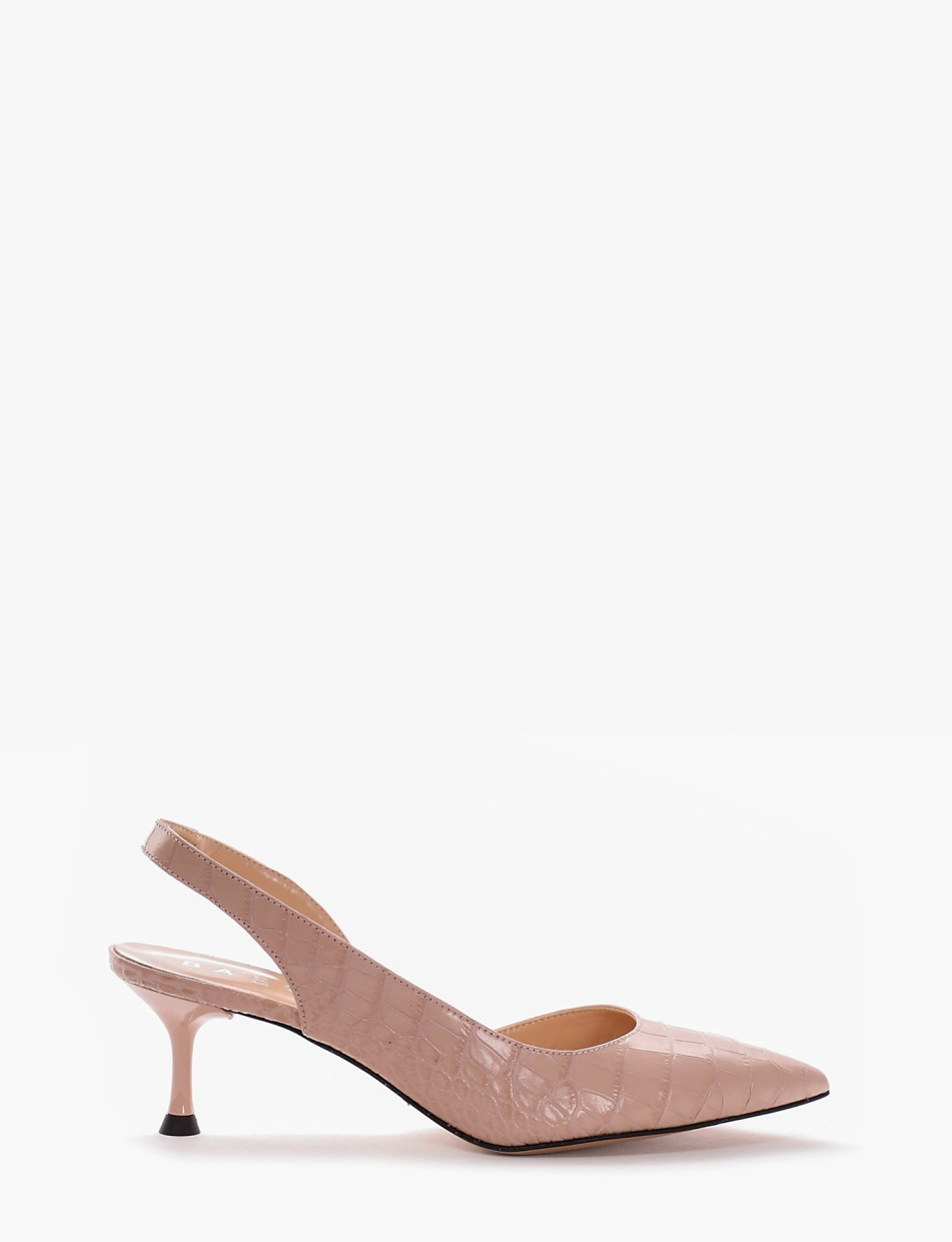 Slingback decoltè tacco 5cm rosa cocco