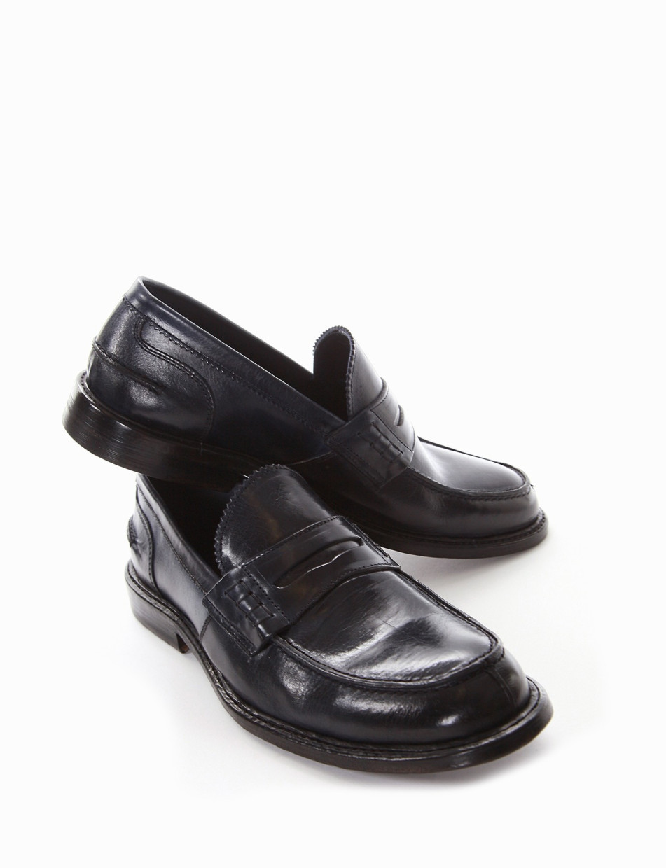 mocassino tacco 2 cm blu