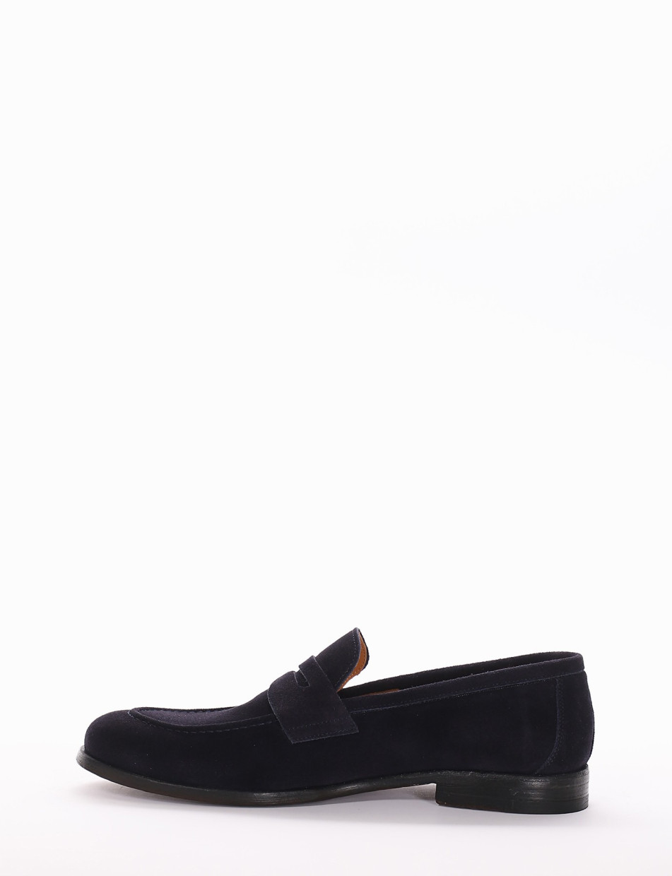 Loafers heel 2 cm blu chamois