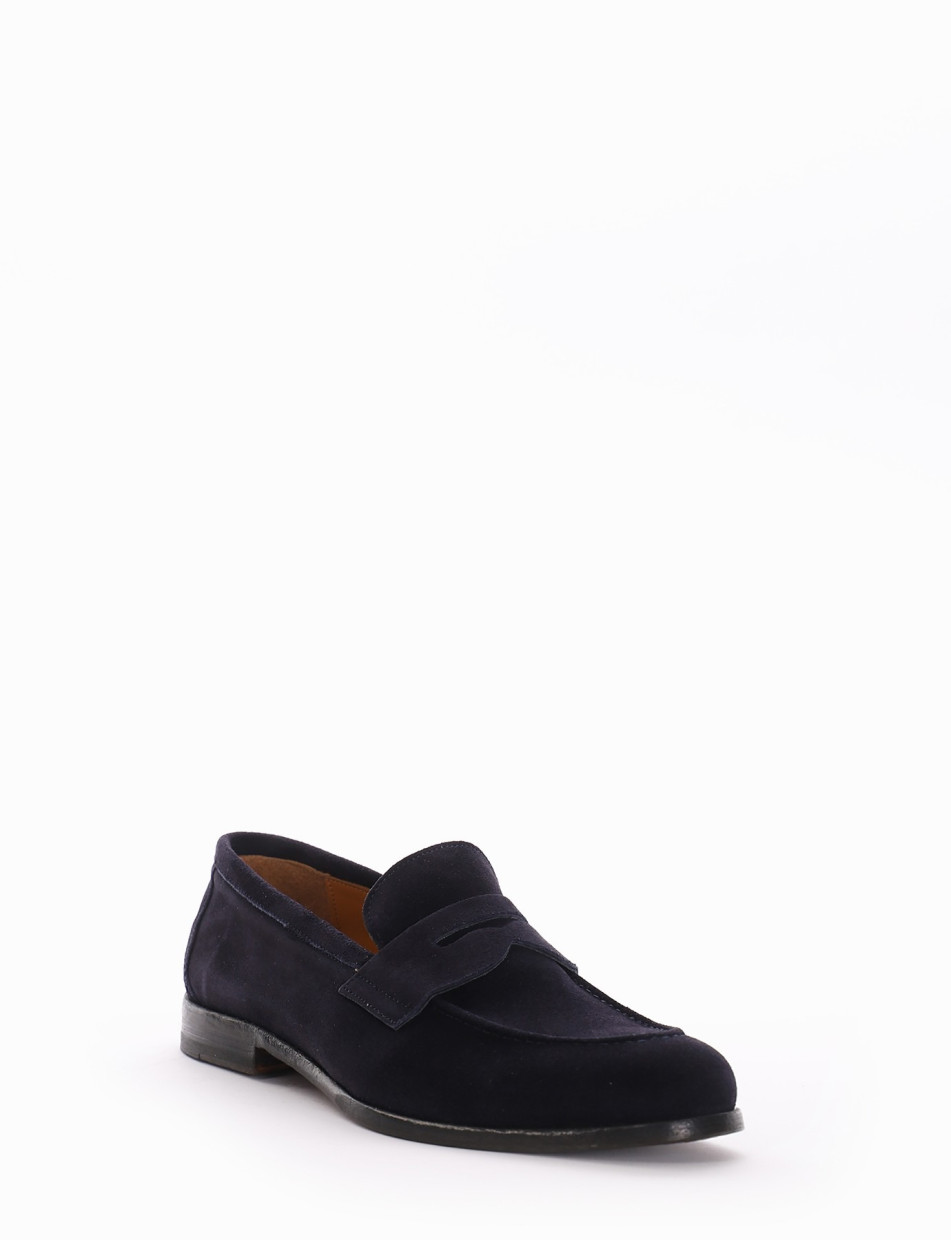 Loafers heel 2 cm blu chamois