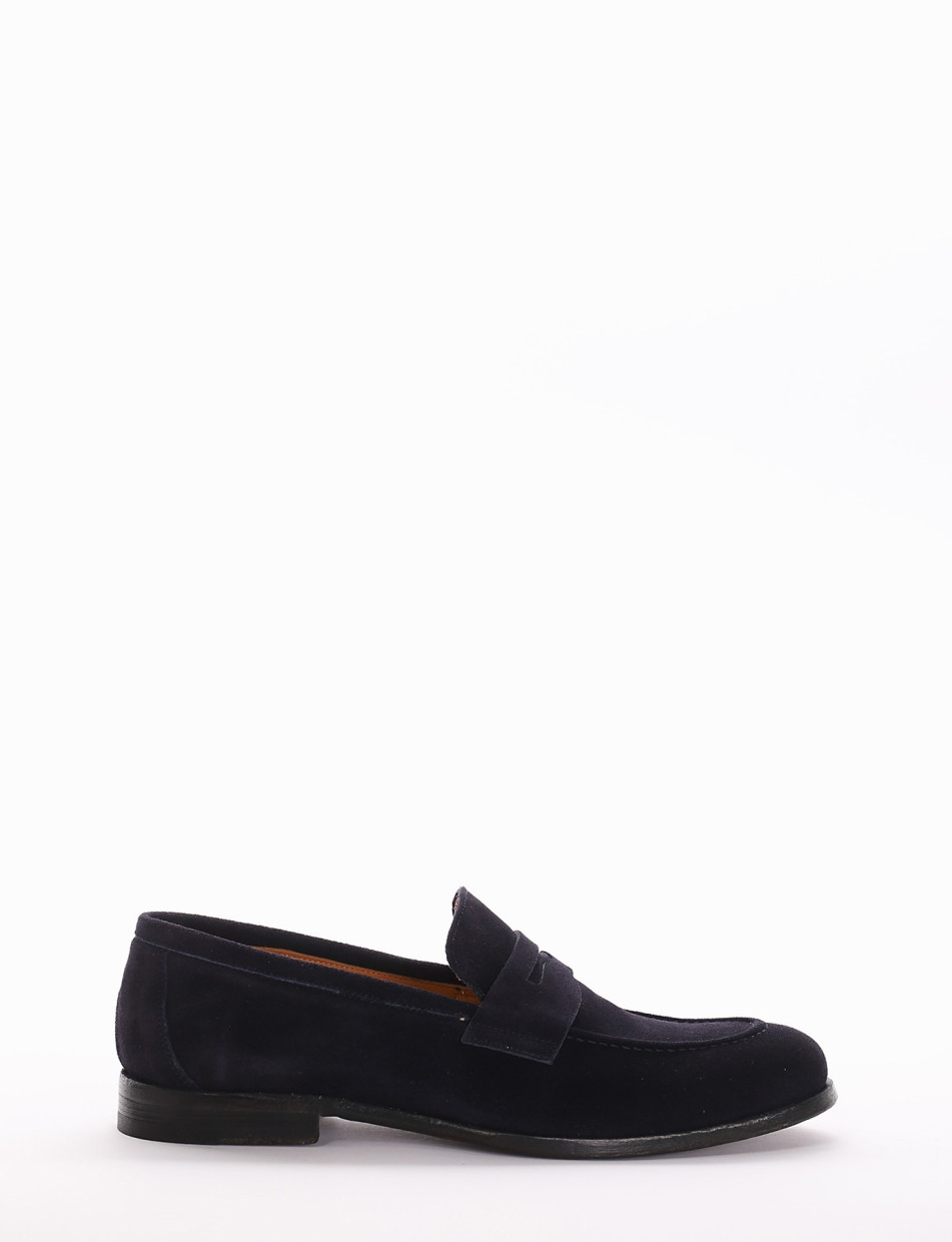 Loafers heel 2 cm blu chamois