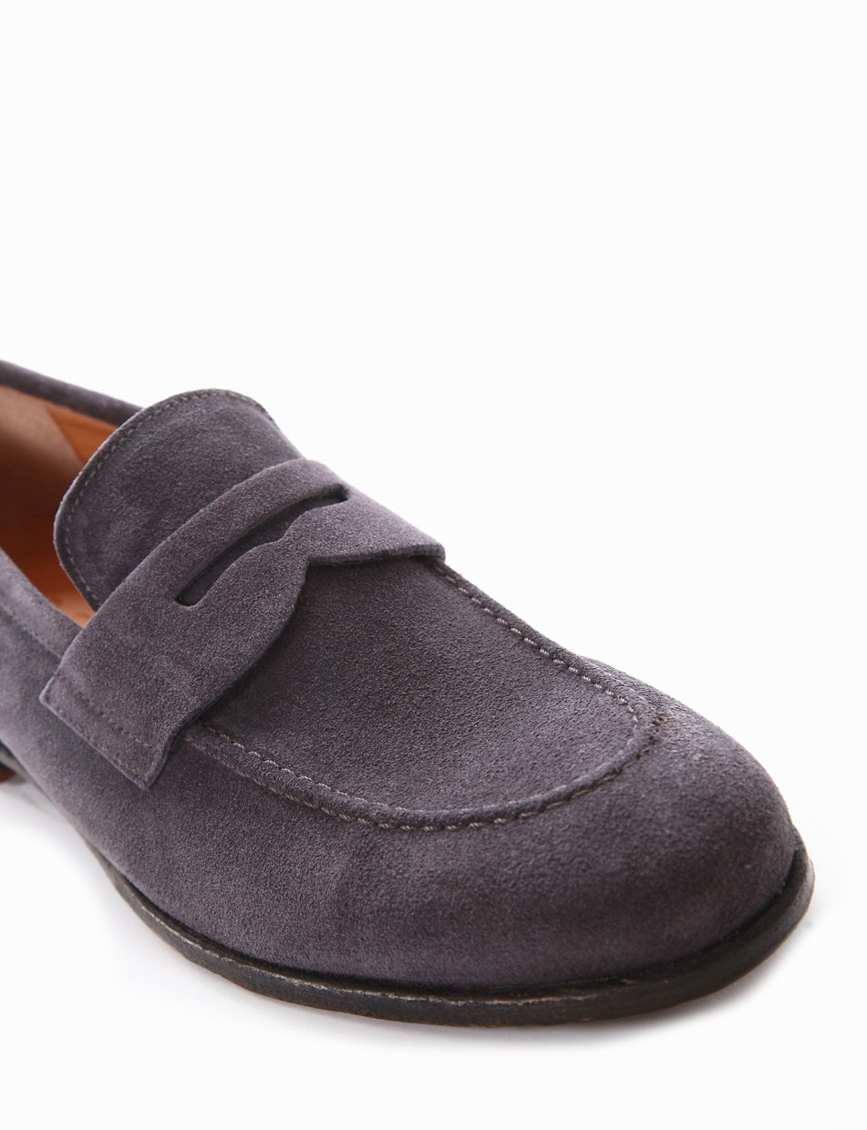 Loafers heel 2 cm jeans chamois