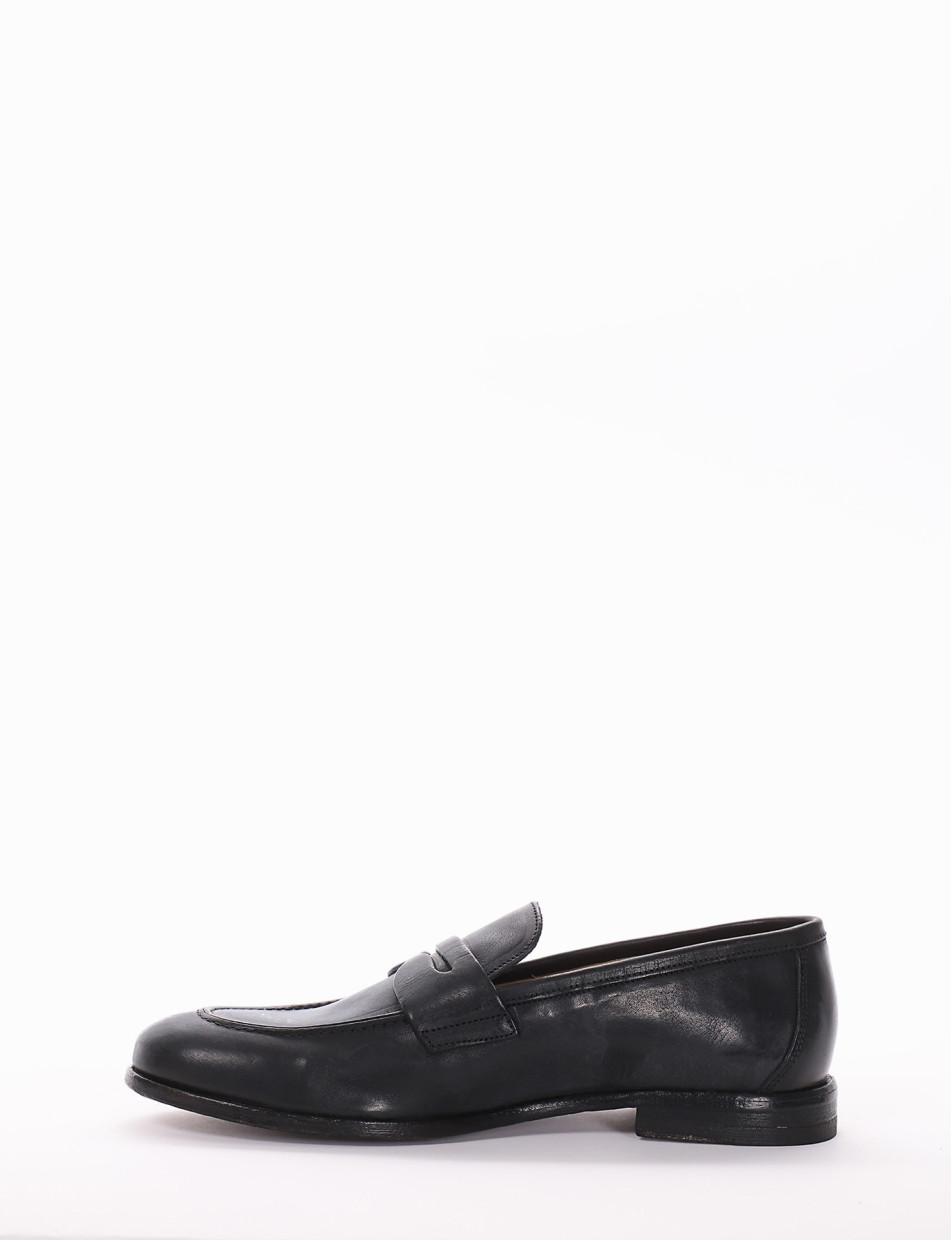 Loafers heel 2 cm black leather