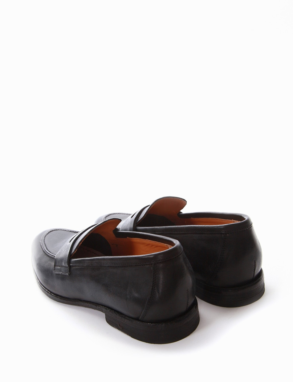 Loafers heel 2 cm black leather