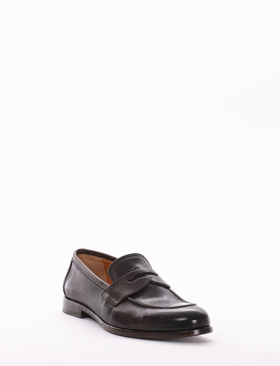 Loafers heel 2 cm dark brown leather