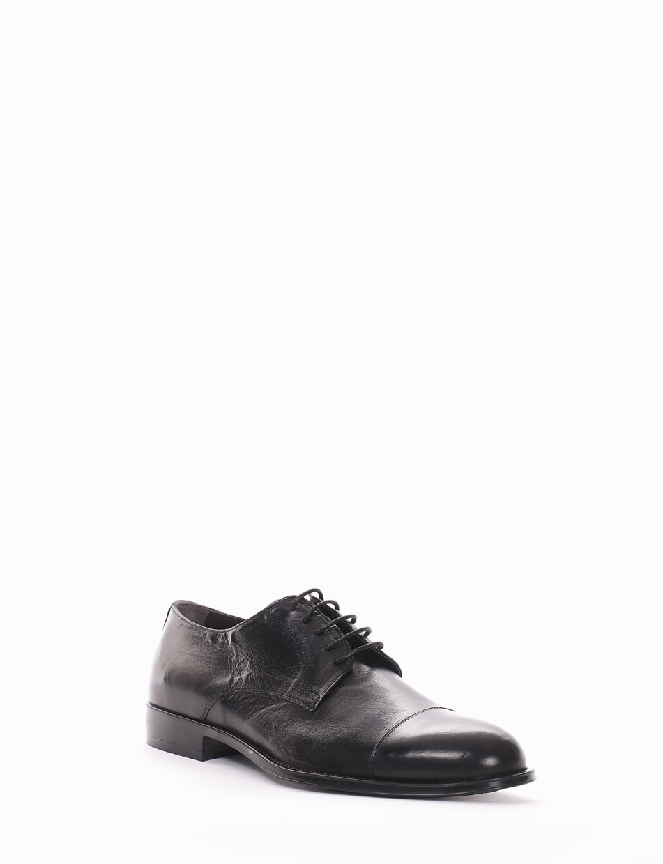 Lace-up shoes heel 2 cm black leather