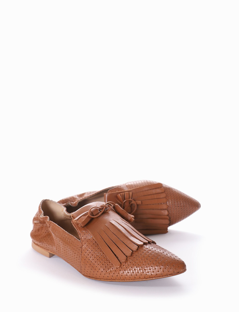 Loafers heel 1 cm dark brown leather