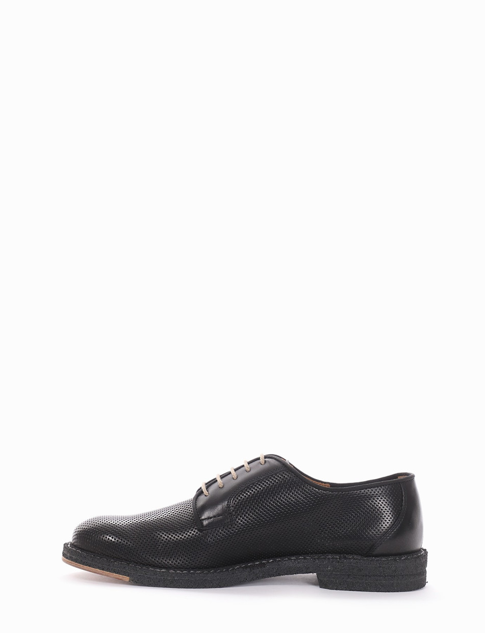 Lace-up shoes heel 2 cm black leather