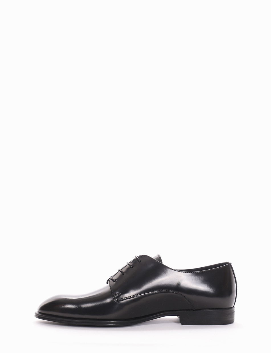 Lace-up shoes heel 2 cm black brushed