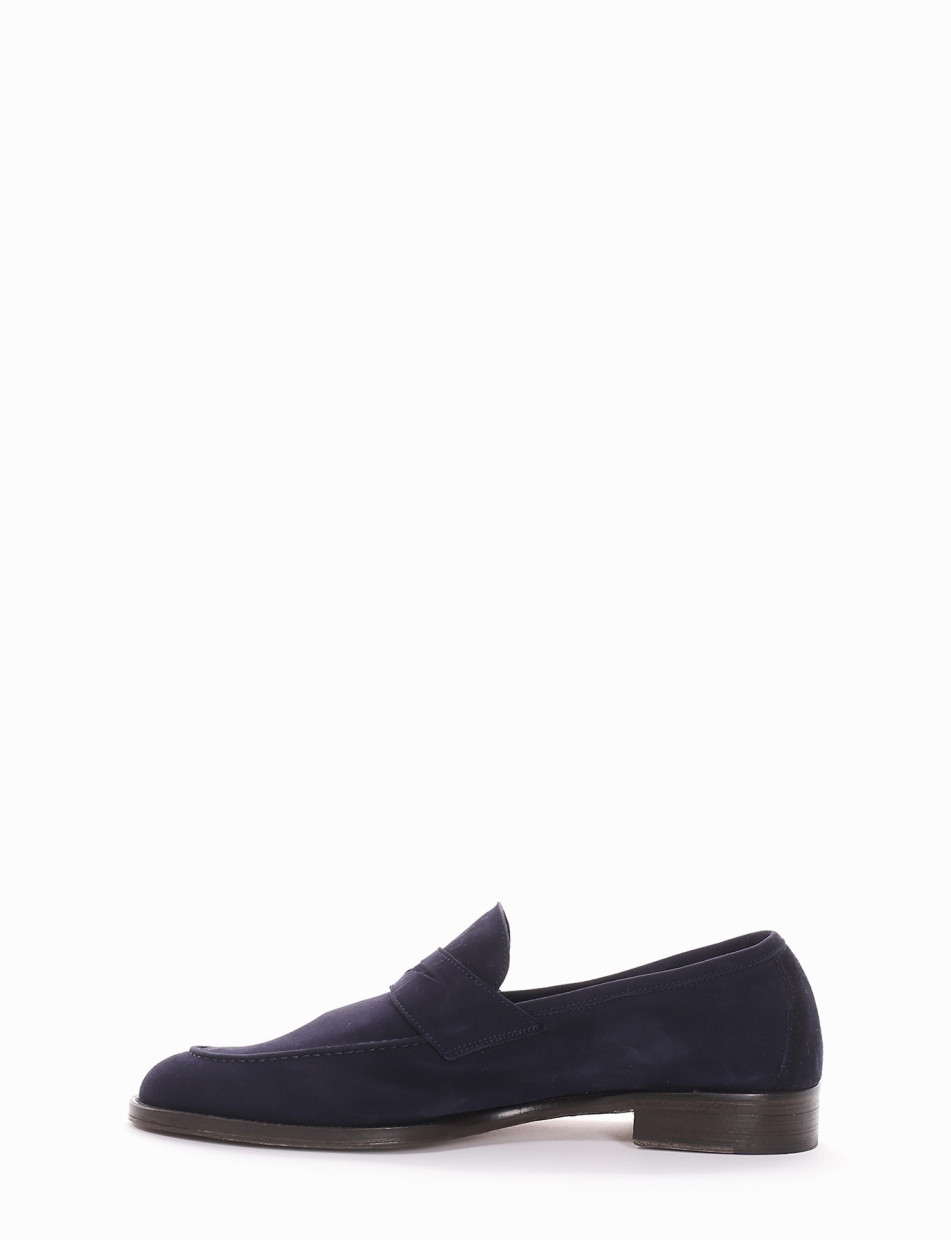 Loafers heel 2 cm blu chamois