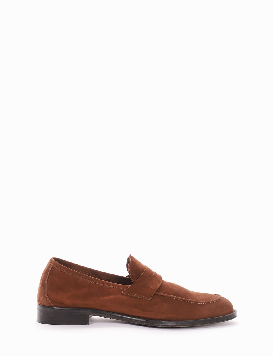 Loafers heel 2 cm brown chamois