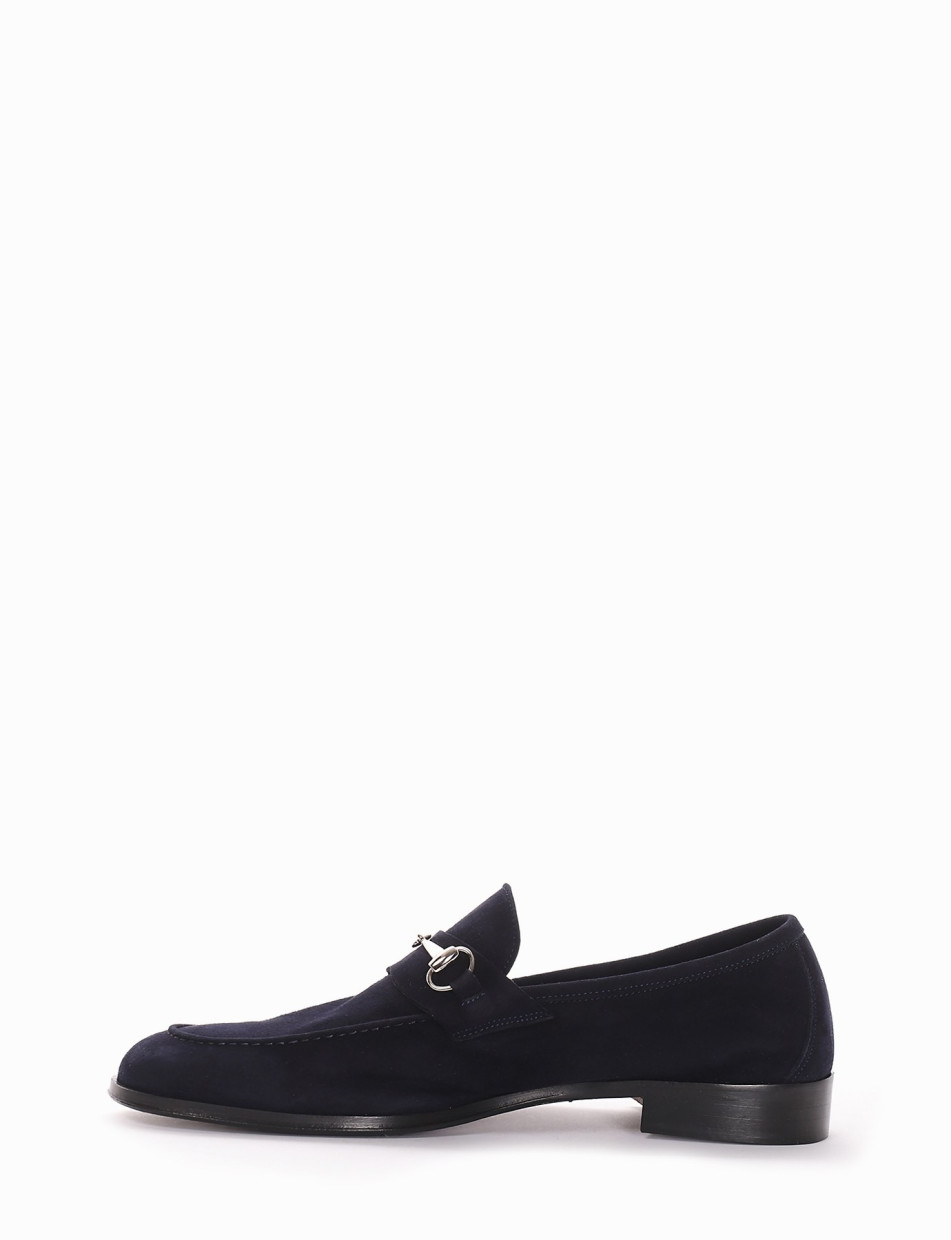 Loafers heel 2 cm blu chamois