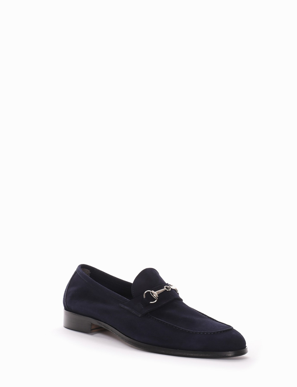 Loafers heel 2 cm blu chamois