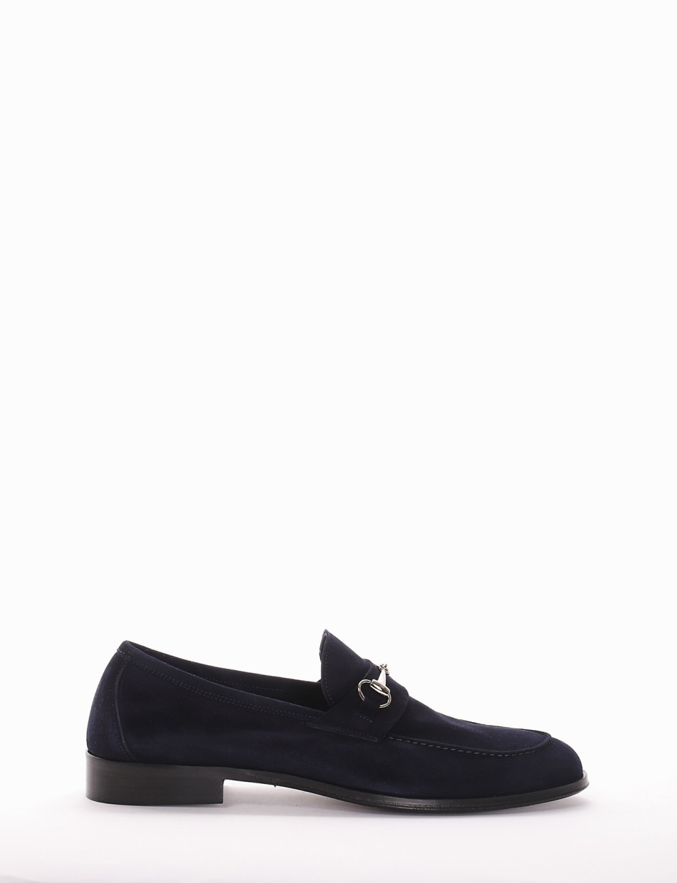 Loafers heel 2 cm blu chamois