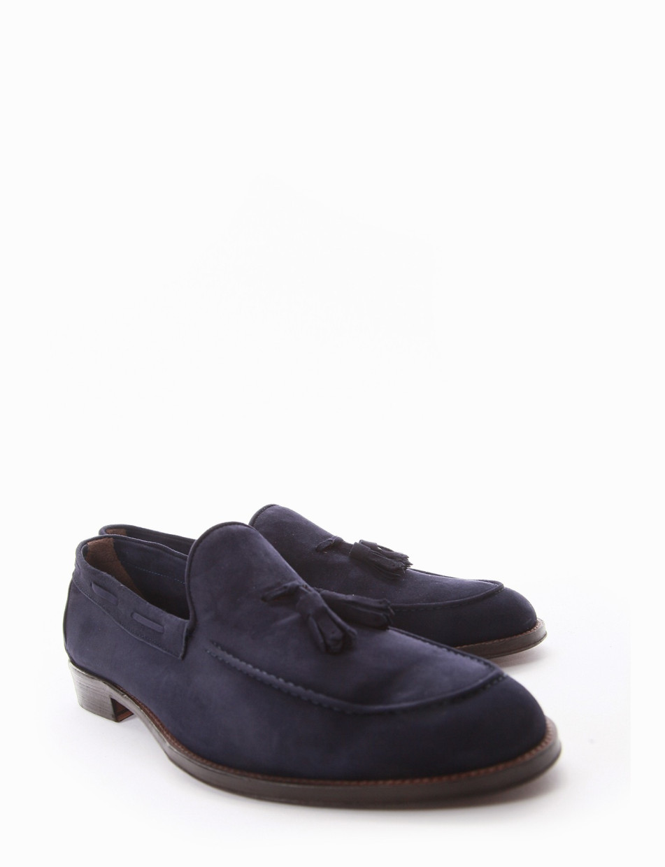 Loafers heel 2 cm blu chamois