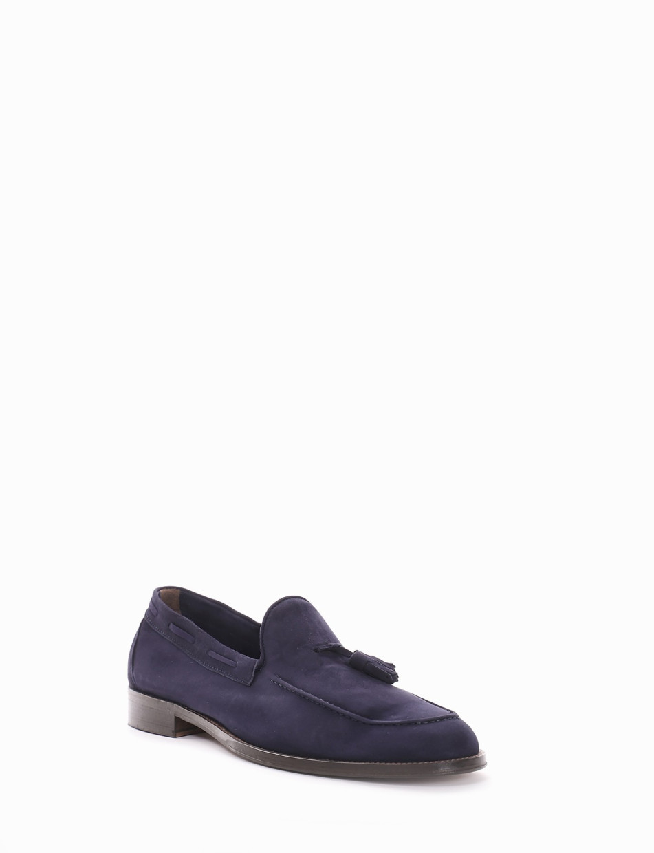 Loafers heel 2 cm blu chamois