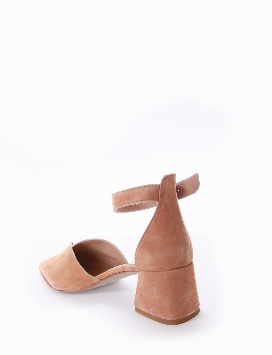 Pumps heel 5 cm brown chamois