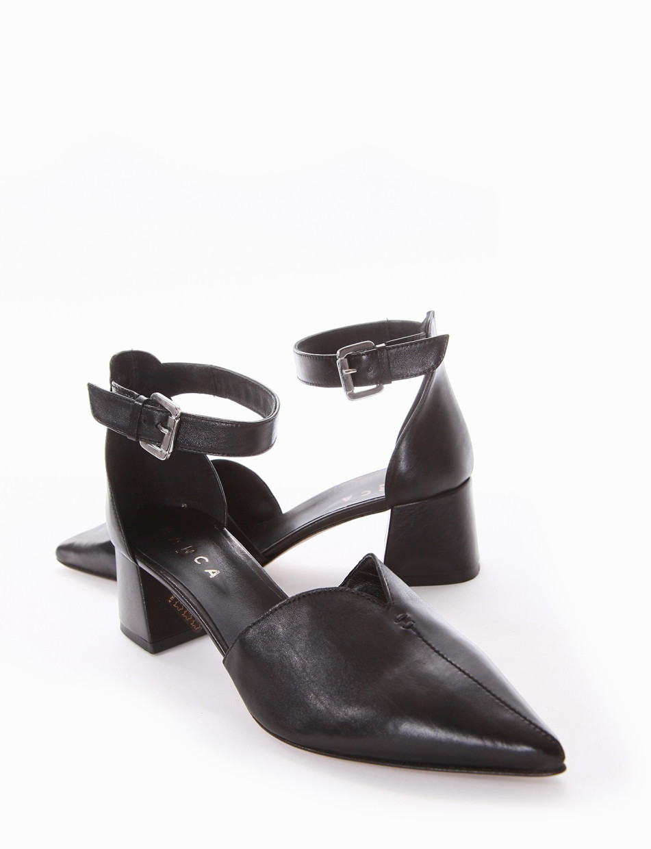 Pumps heel 5 cm black leather