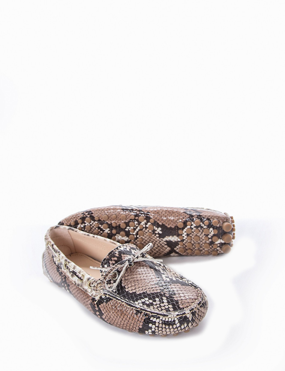 Loafers brown python