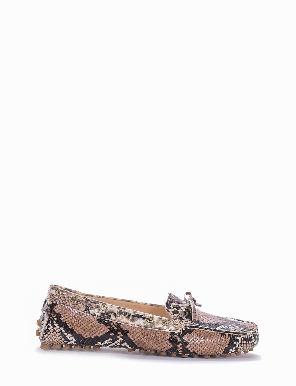 Loafers brown python