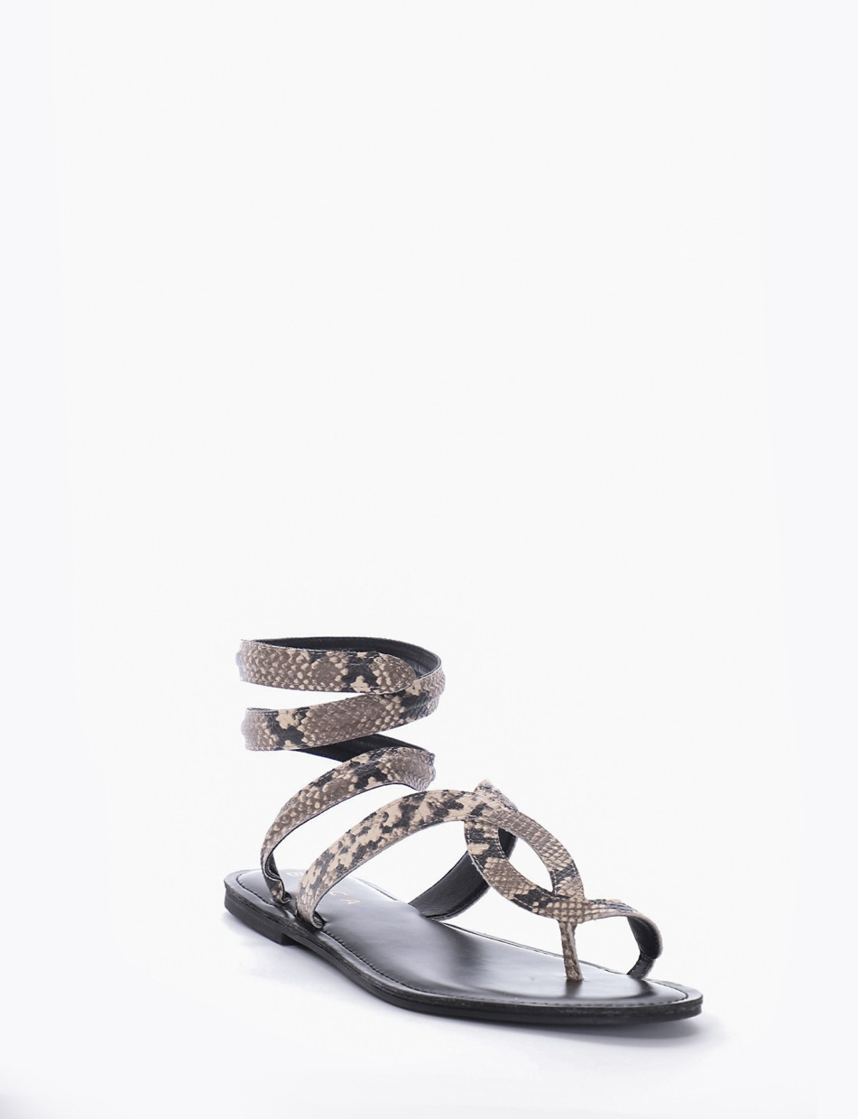 Low heel sandals heel 2 cm multicolor python