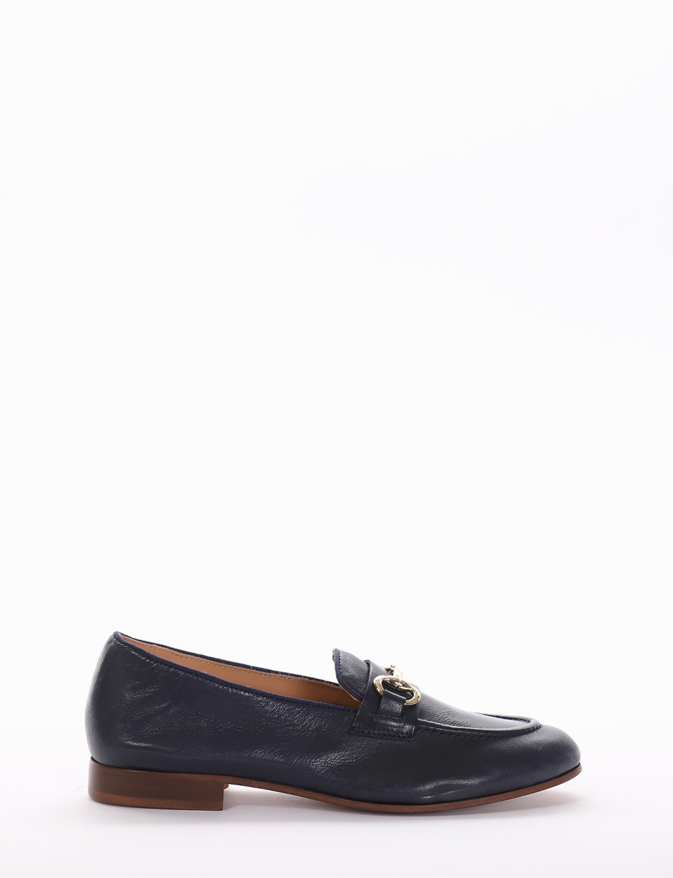 Mocassino tacco 2cm blu