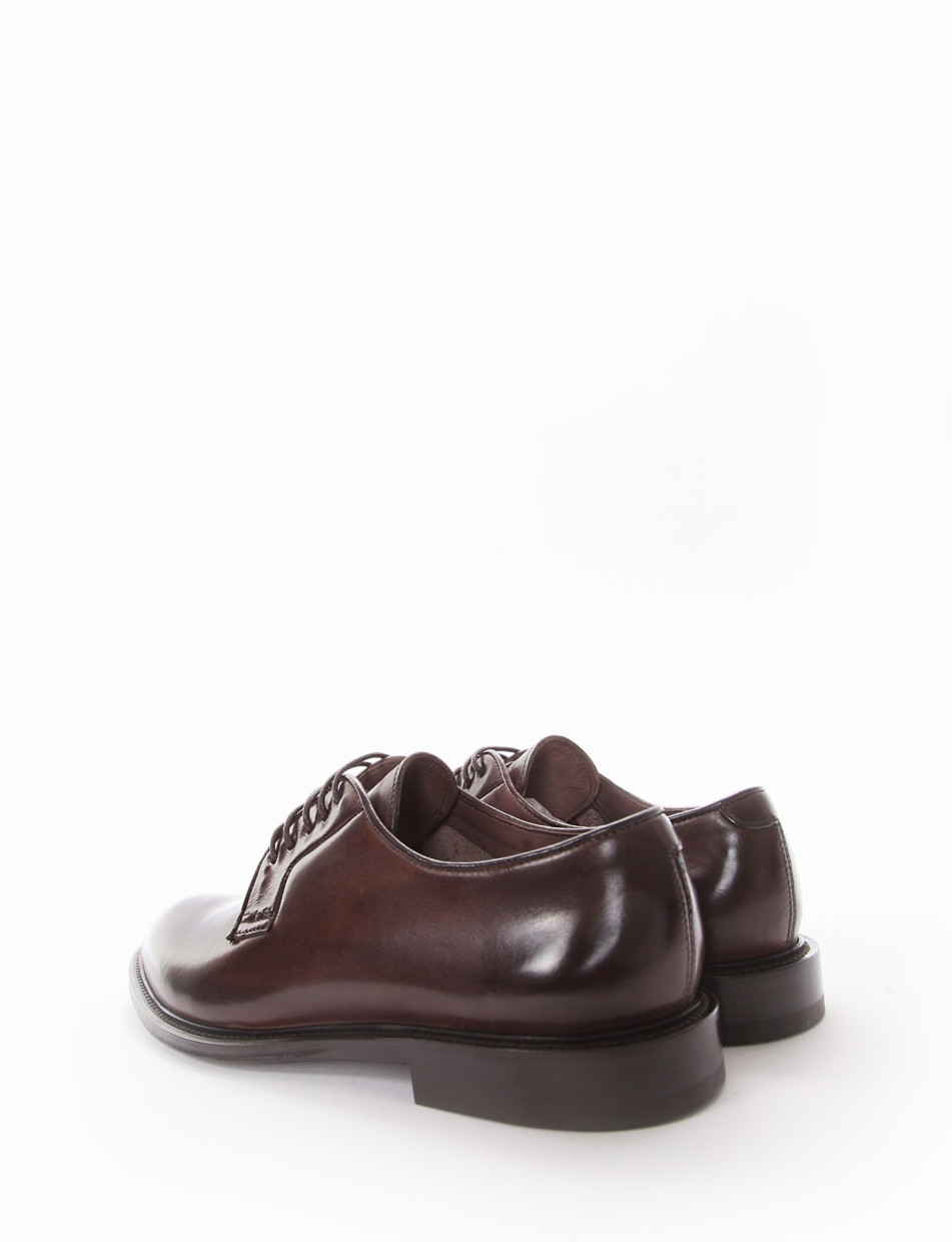 Lace-up shoes heel 1 cm dark brown leather