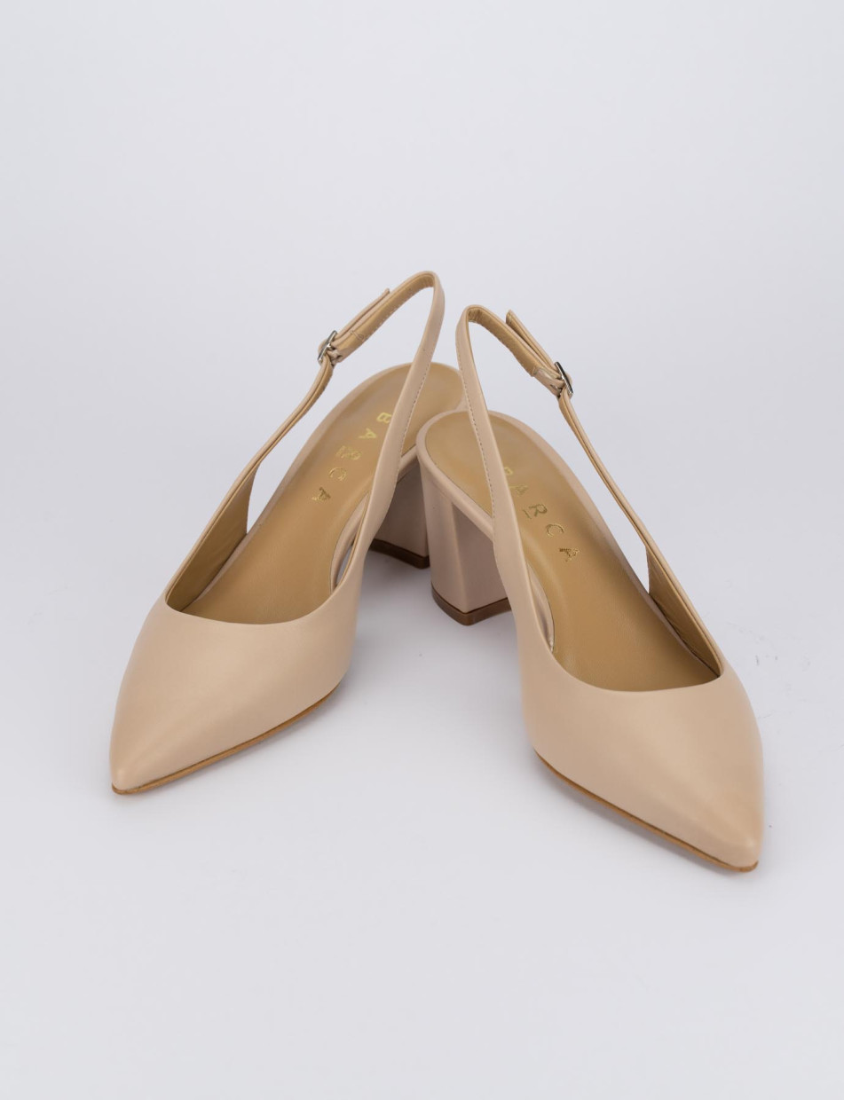 Pumps heel 7 cm beige leather