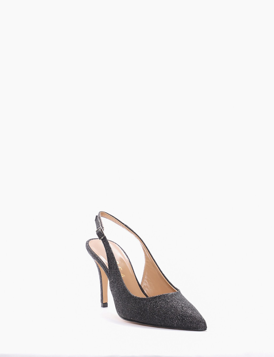 Pumps heel 8 cm black glitter