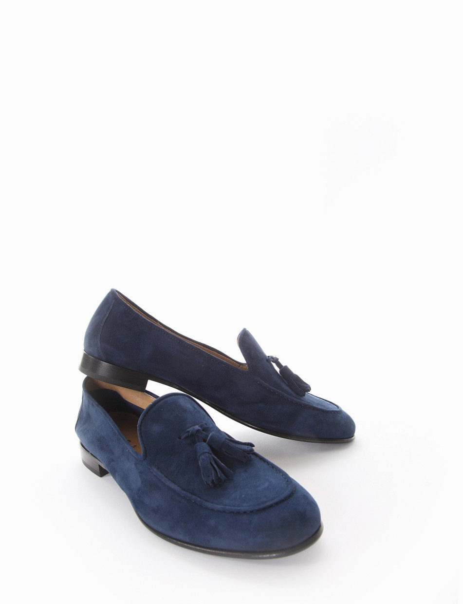 mocassino tacco 1 cm blu