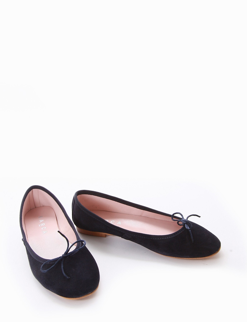 Flat shoes heel 1 cm blu chamois