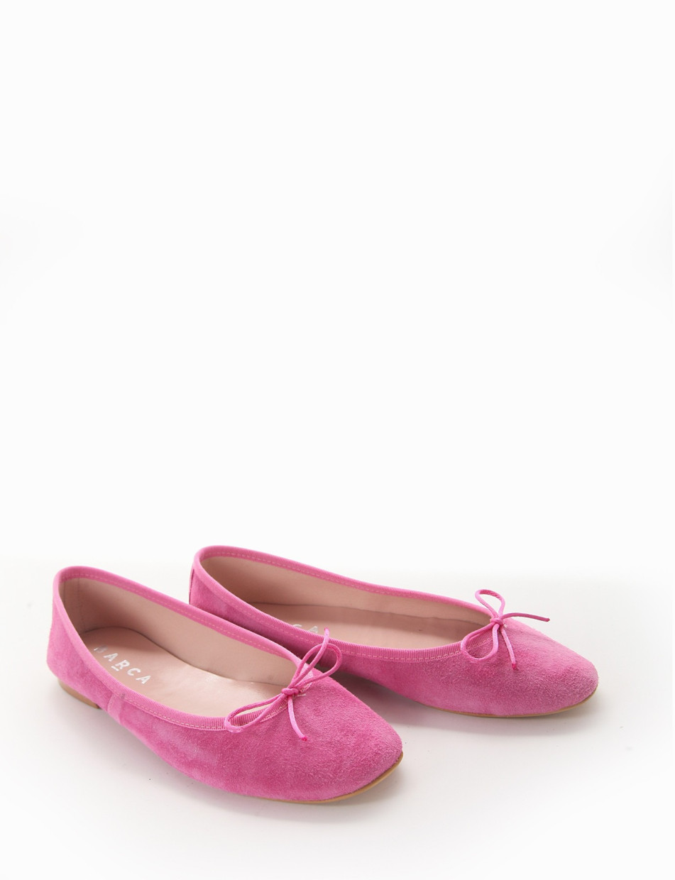 Flat shoes heel 1 cm pink chamois