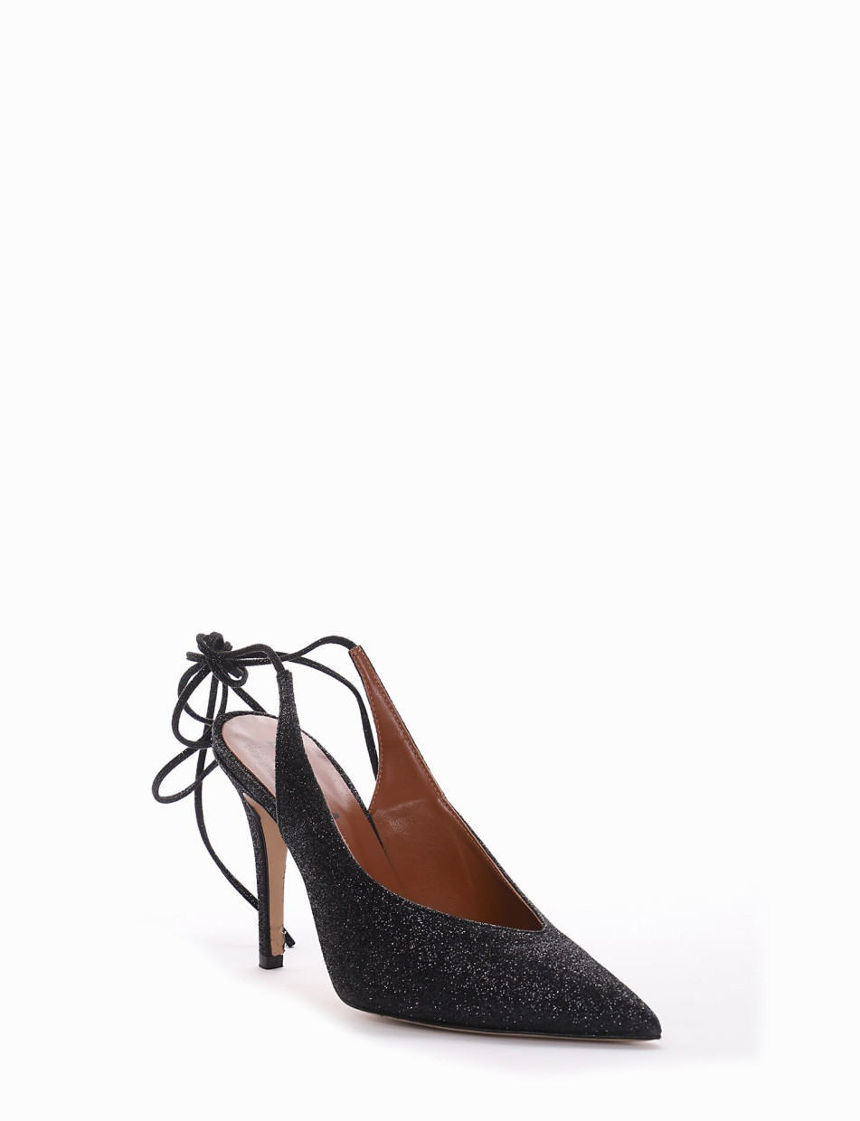 Pumps heel 9 cm black glitter