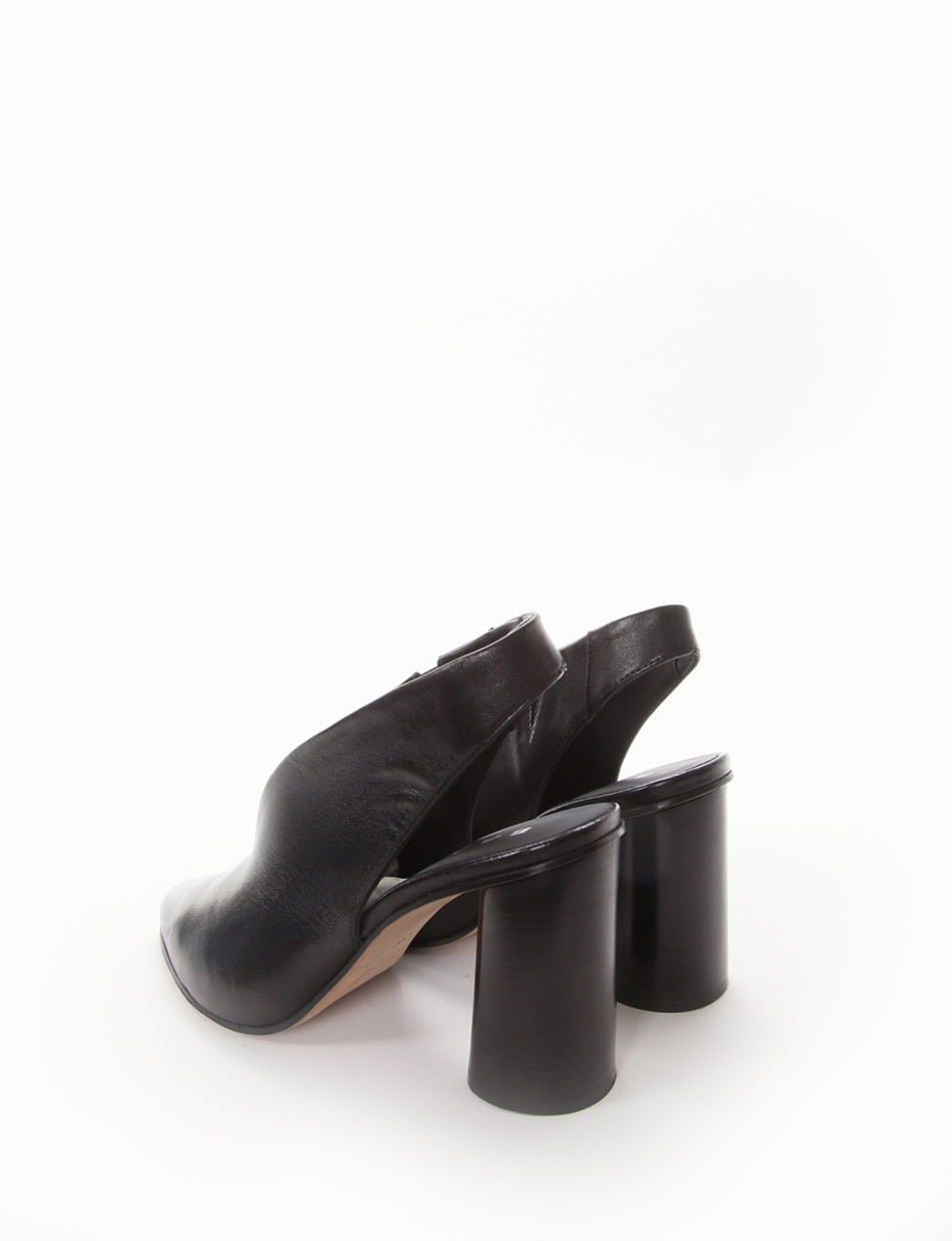 Slingback decoltè tacco 9 cm nero pelle