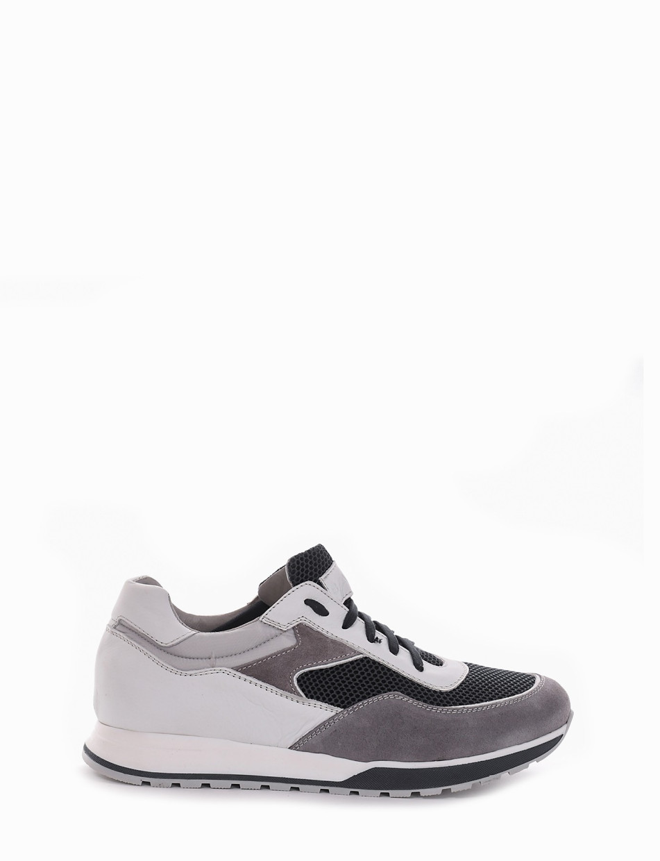 Sneakers heel 2 cm grey leather