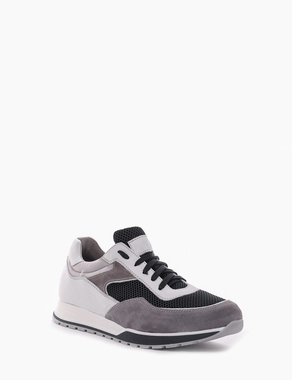 Sneakers heel 2 cm grey leather