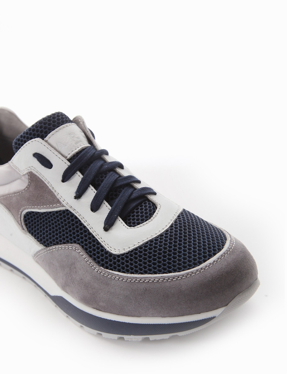 Sneakers heel 2 cm grey leather