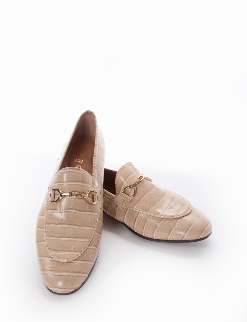 mocassino tacco 1 cm beige