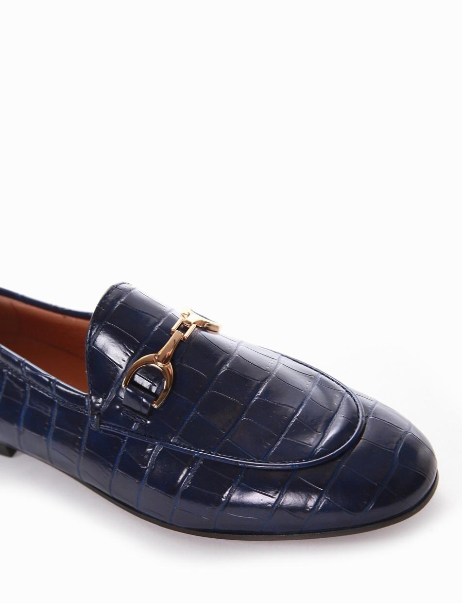 Loafers heel 1 cm blu coconut